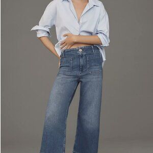 Anthropologie Maeve The Colette High-Rise Crop Wide-Leg Denim Jeans Women's 25P